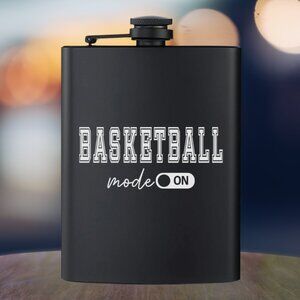 Personalized Basketball Mode On Sports Black Flask | Sports | Basketball | Flask